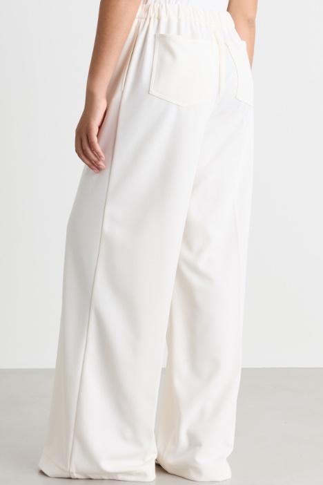 Pantalone palazzo in jersey compatto