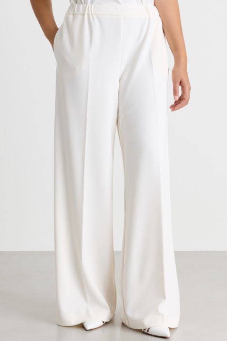 Pantalone palazzo in jersey compatto