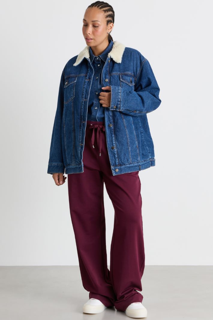 Pantalone jogging in felpa - BORDEAUX - Intrend