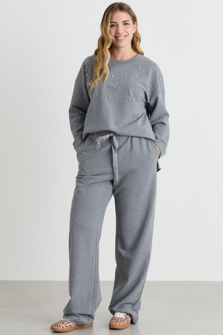 Pantalone jogging in felpa - GRIGIO - Intrend