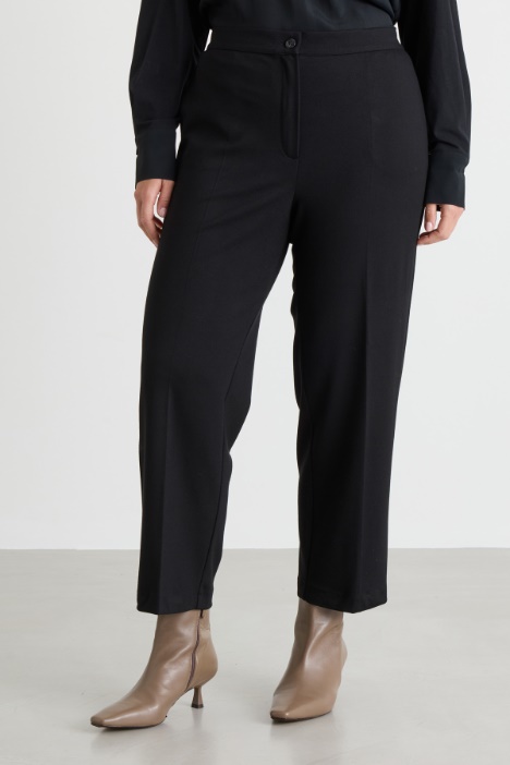 Pantalone cropped in jersey