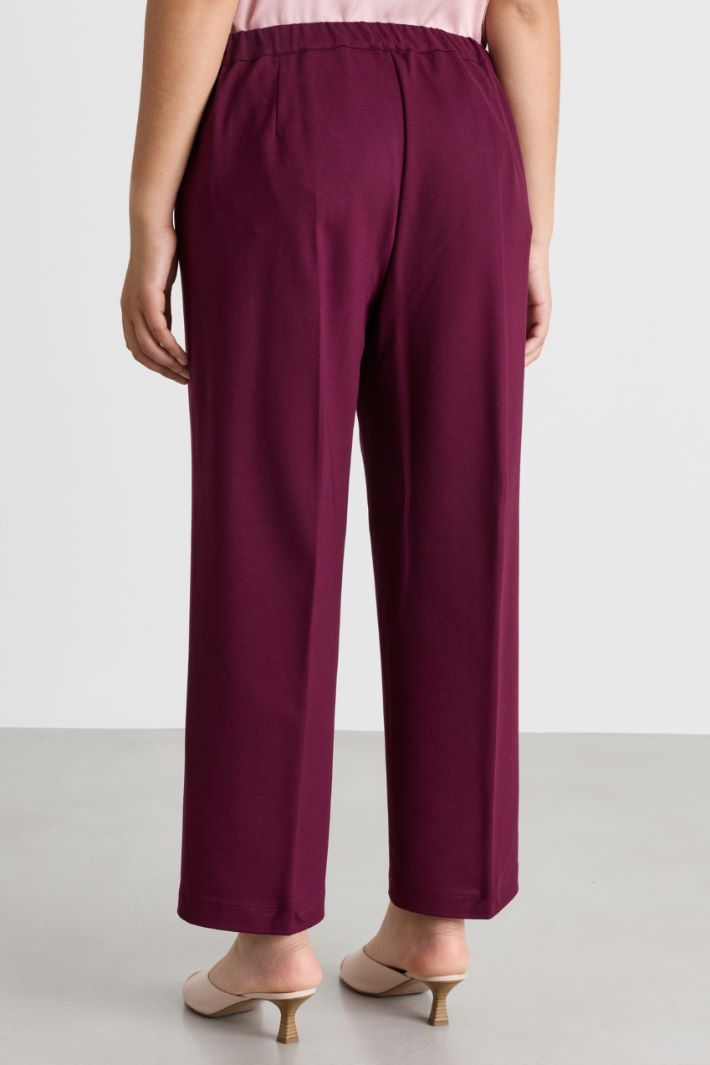 Pantalon cropped en jersey - BORDEAUX - Intrend - 4