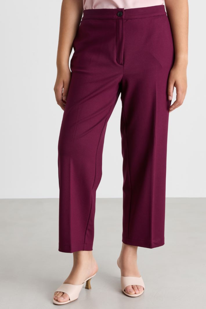 Pantalon cropped en jersey - BORDEAUX - Intrend - 2