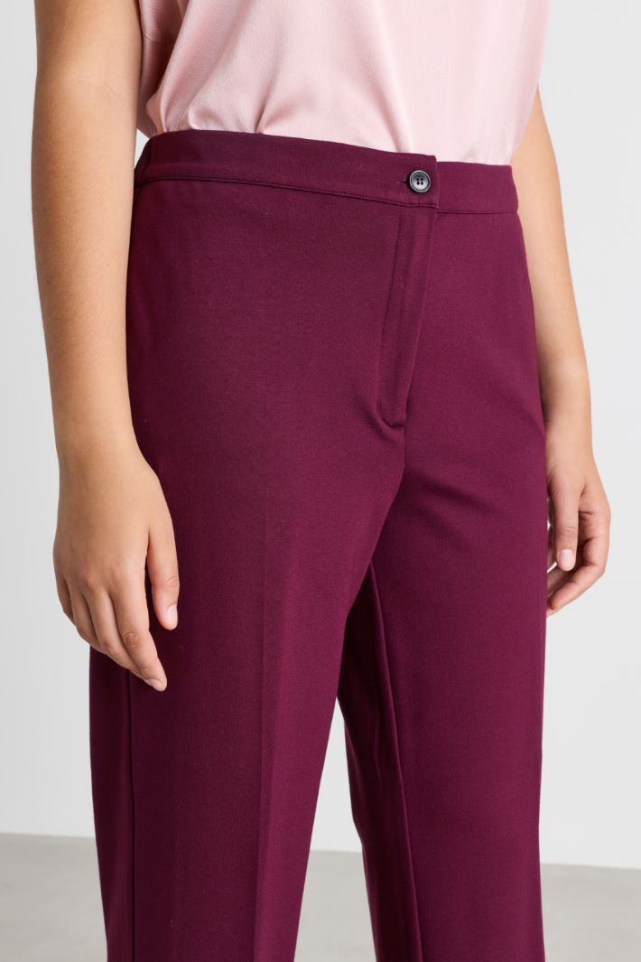 Pantalon cropped en jersey - BORDEAUX - Intrend - 3