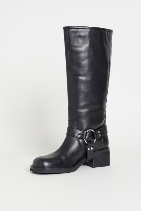 Stivale biker in pelle