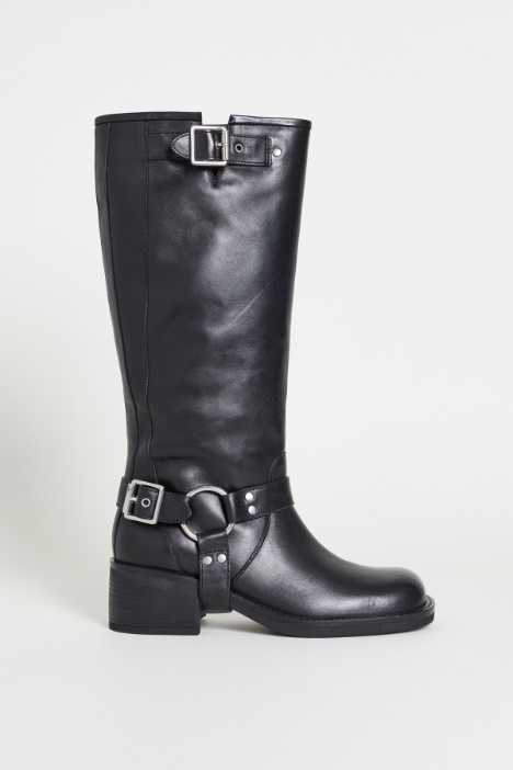 Leather biker boots - Intrend