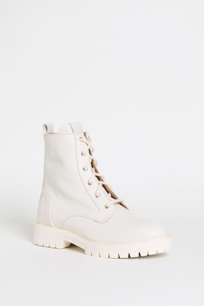 Leather combat boots - WHITE - Intrend - 2