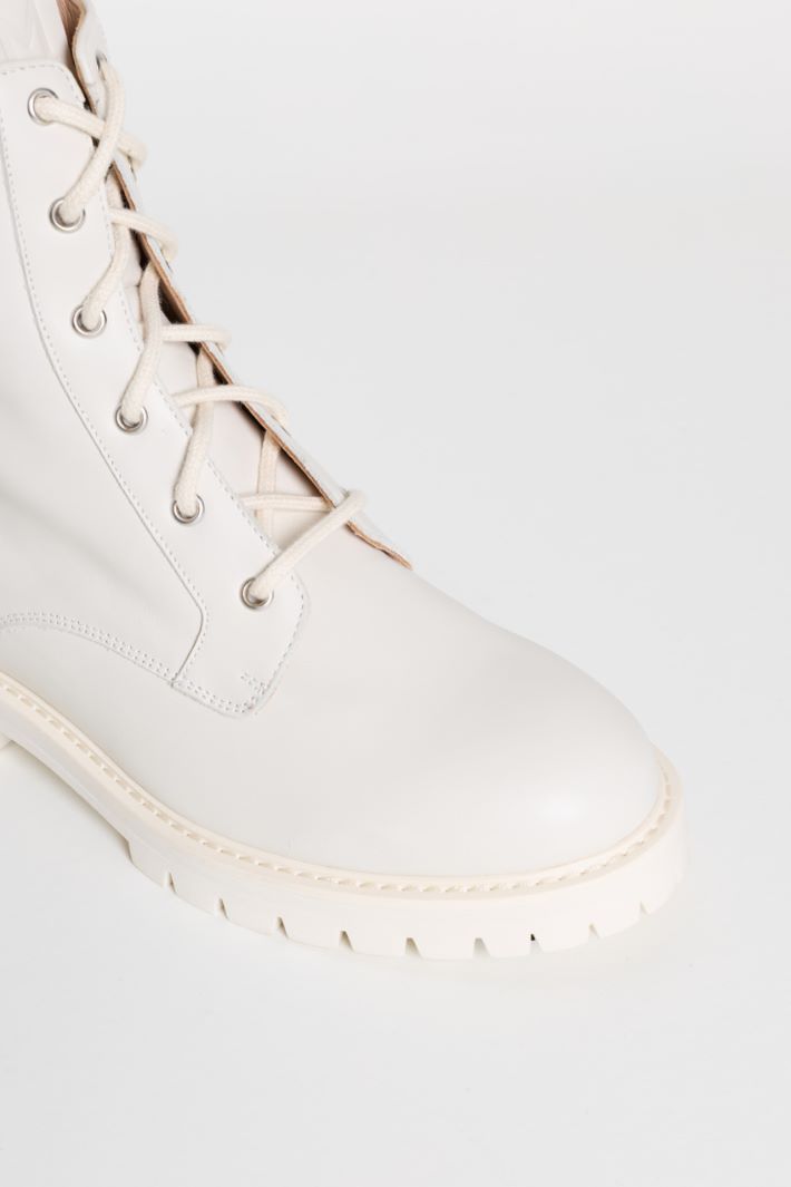 Leather combat boots - WHITE - Intrend - 4