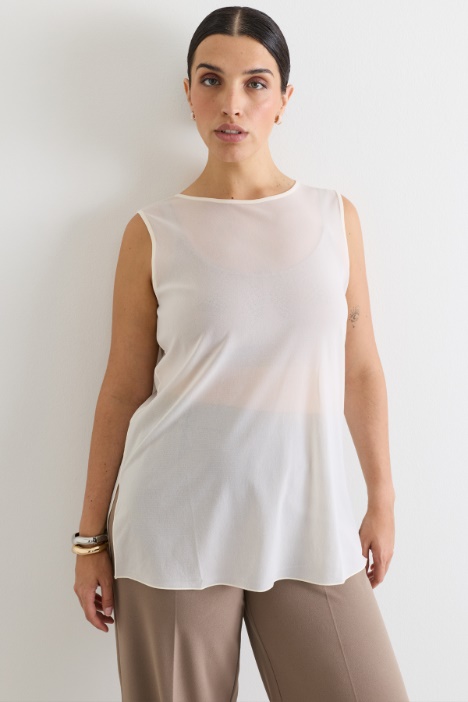 Tulle jersey vest top - Intrend