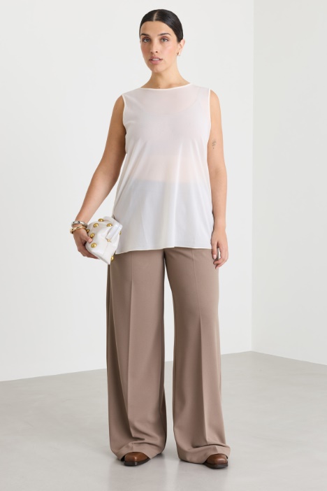 Top in tulle jersey - Intrend