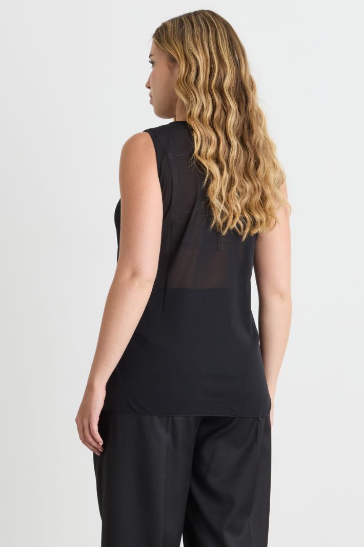 Top in tulle jersey - NERO - Intrend - 4