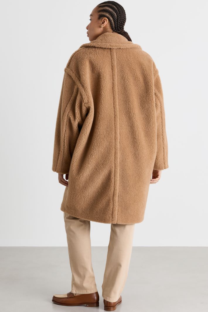Coat in a Soft, Warm Fabric - CAMEL - Intrend - 4