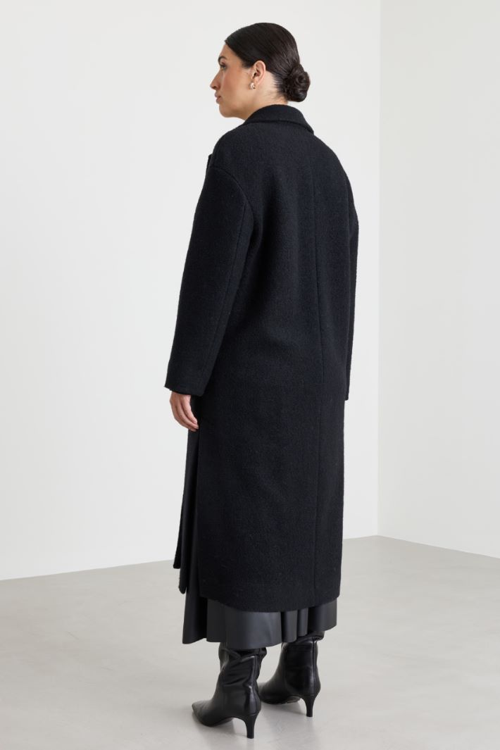 Cappotto in panno di jersey - NERO - Intrend - 4