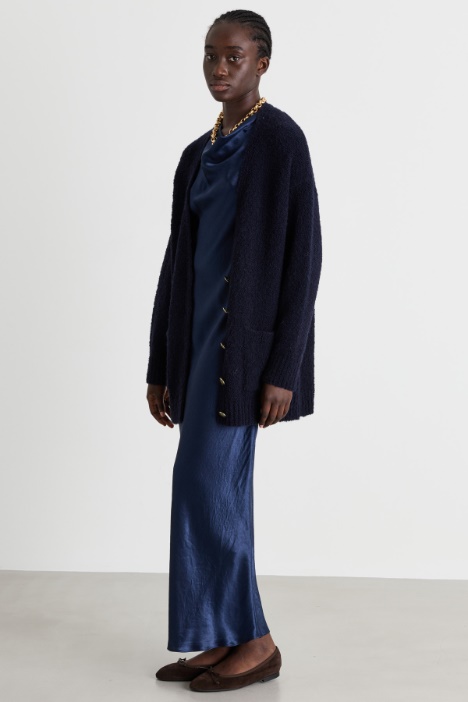 Oversized bouclé-knit jacket - Intrend