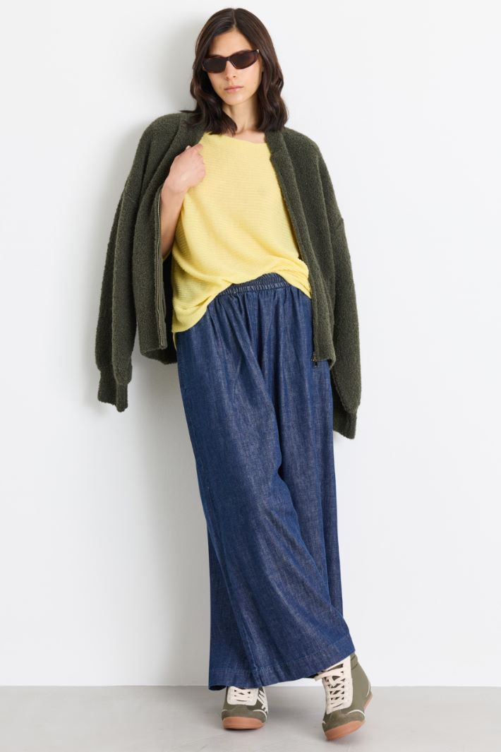 Bouclé bomber jacket - GREEN - Intrend