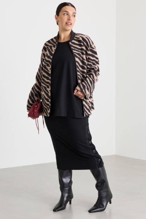 Cazadora bomber de punto jacquard - Intrend