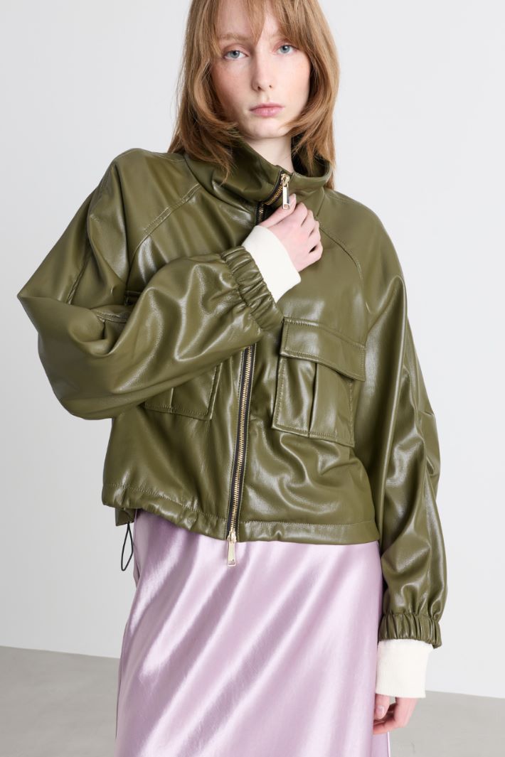 Blouson in jersey spalmato - VERDE - Intrend - 2
