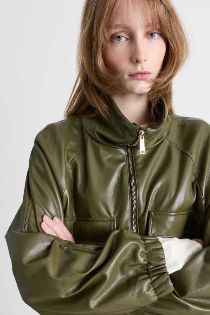 Blouson in jersey spalmato - VERDE - Intrend - 3