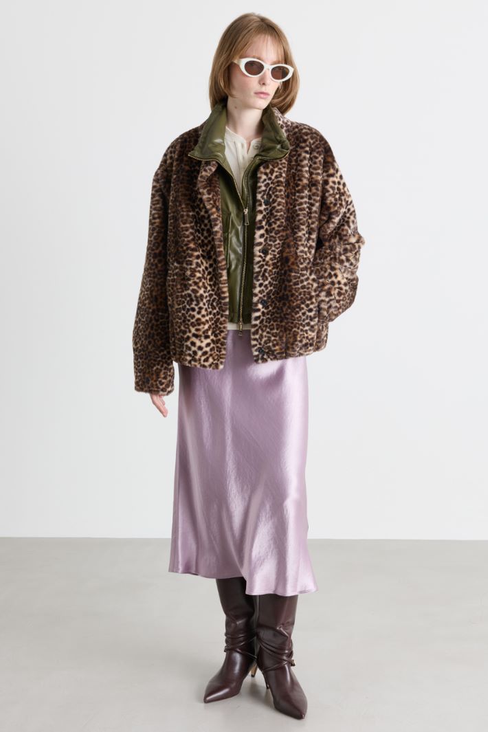Blouson in jersey spalmato - VERDE - Intrend