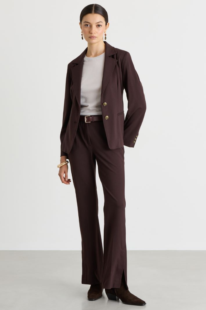 Blazer in jersey - MARRONE - Intrend