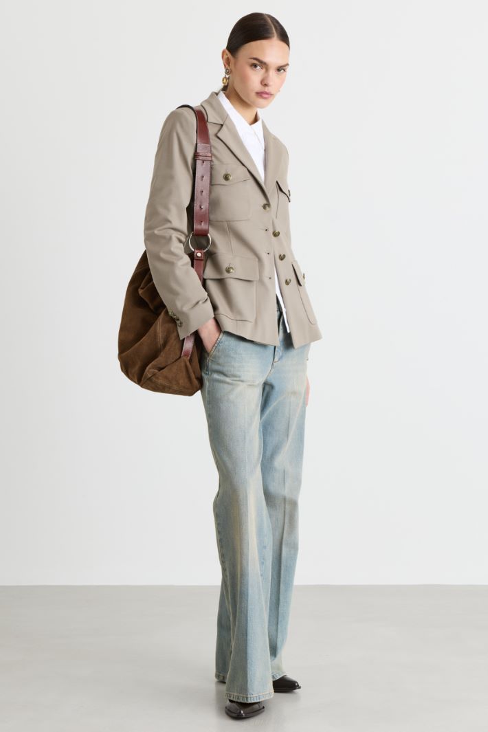 Sahariana in jersey - GRIGIO - Intrend