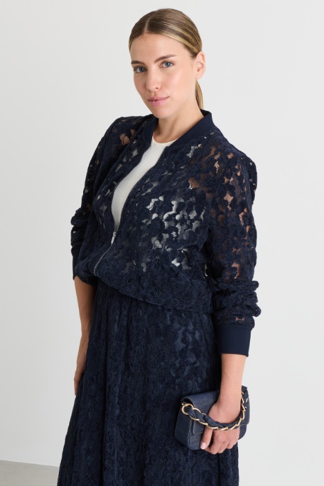 Bomber in pizzo di velluto - Intrend