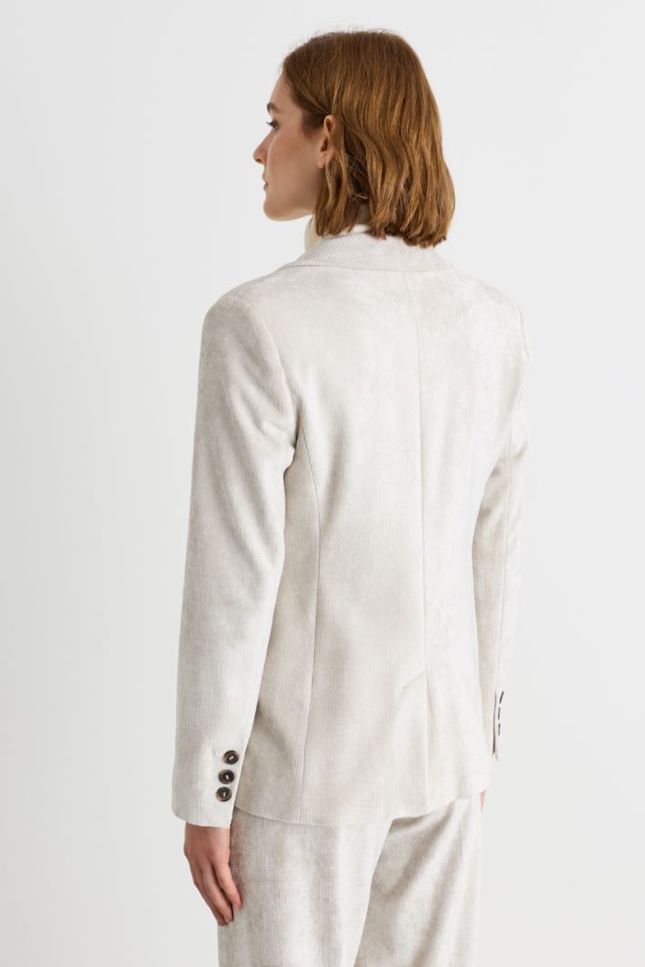 Blazer in velluto a coste - BIANCO - Intrend - 4