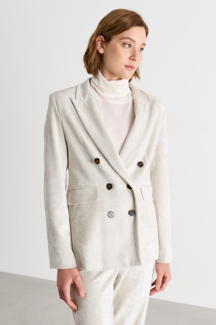 Blazer in velluto a coste - BIANCO - Intrend - 2