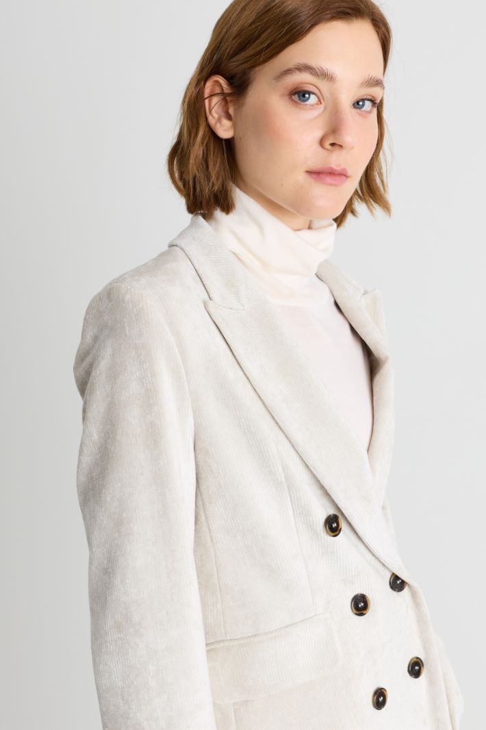 Blazer in velluto a coste - BIANCO - Intrend - 3