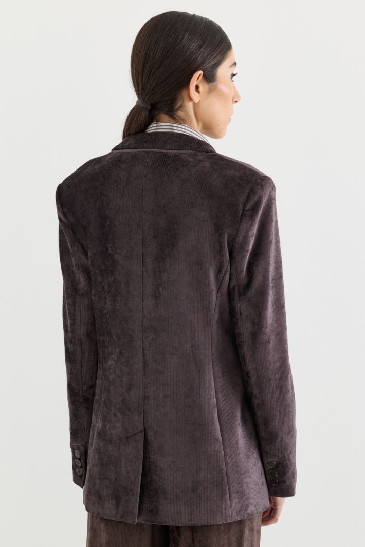Blazer in velluto a coste - MARRONE - Intrend - 4