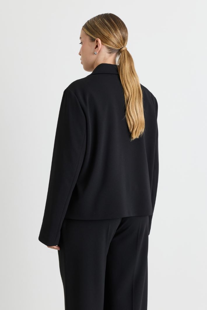 Giacca blazer in jersey compatto - NERO - Intrend - 4