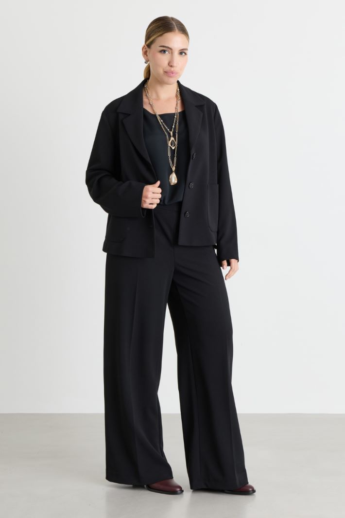 Giacca blazer in jersey compatto - NERO - Intrend