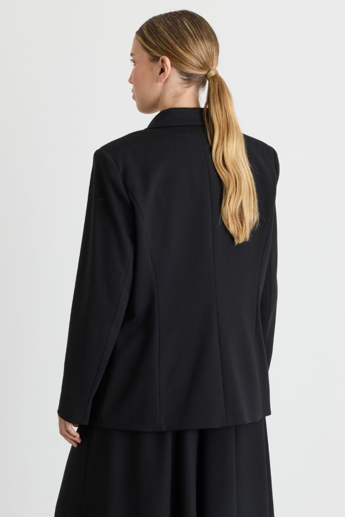 Blazer in jersey - NERO - Intrend - 4