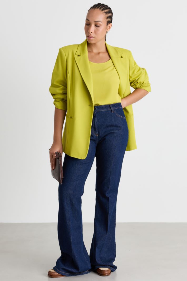 Blazer in jersey - VERDE - Intrend