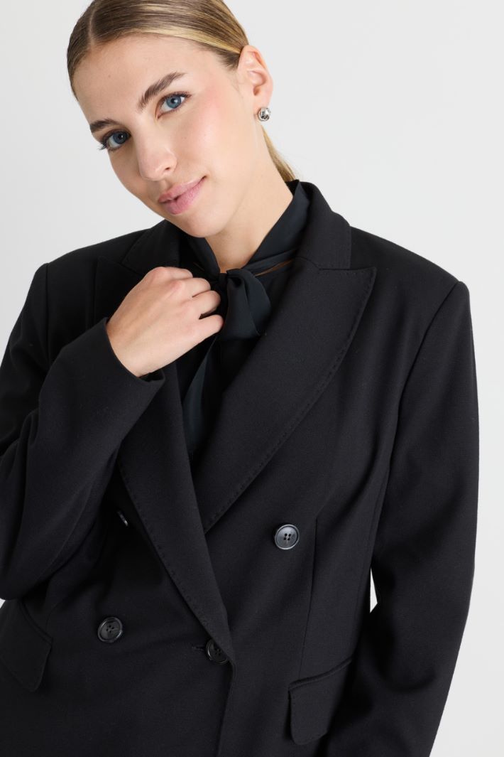 Blazer doppiopetto in jersey - NERO - Intrend - 3