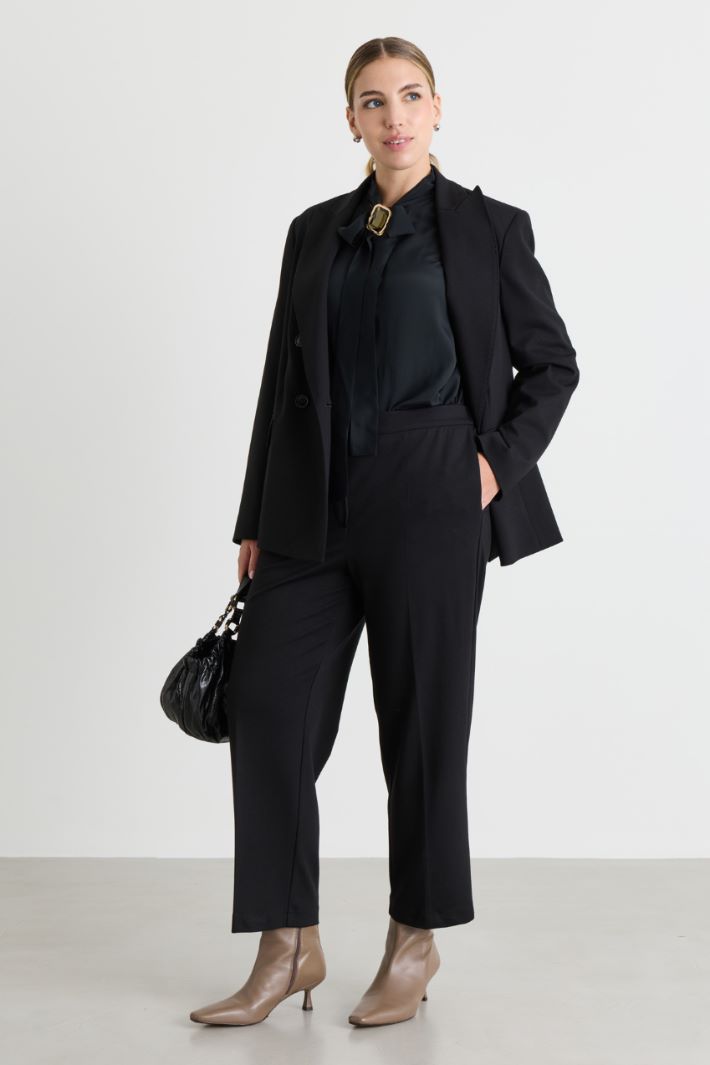 Blazer doppiopetto in jersey - NERO - Intrend