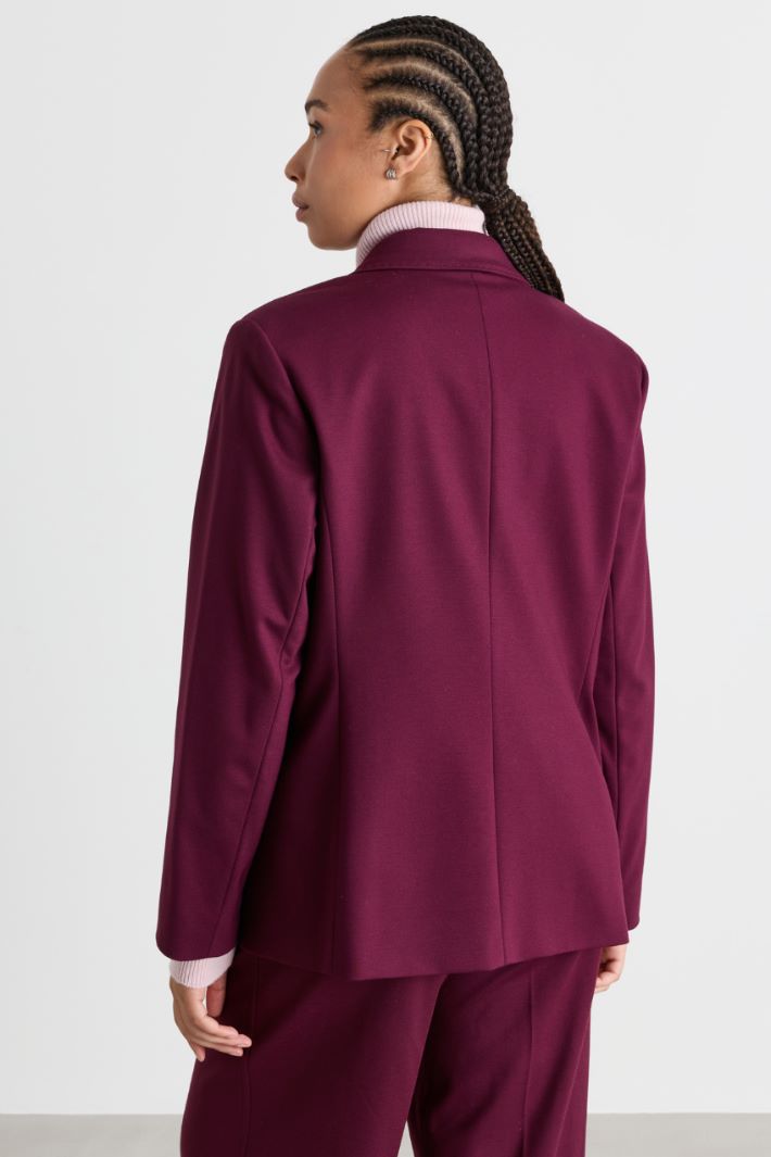 Blazer doppiopetto in jersey - BORDEAUX - Intrend - 4