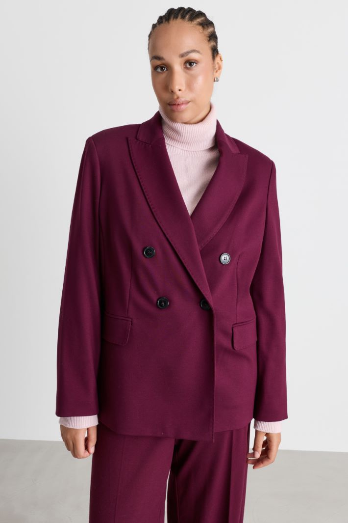 Blazer doppiopetto in jersey - BORDEAUX - Intrend - 2