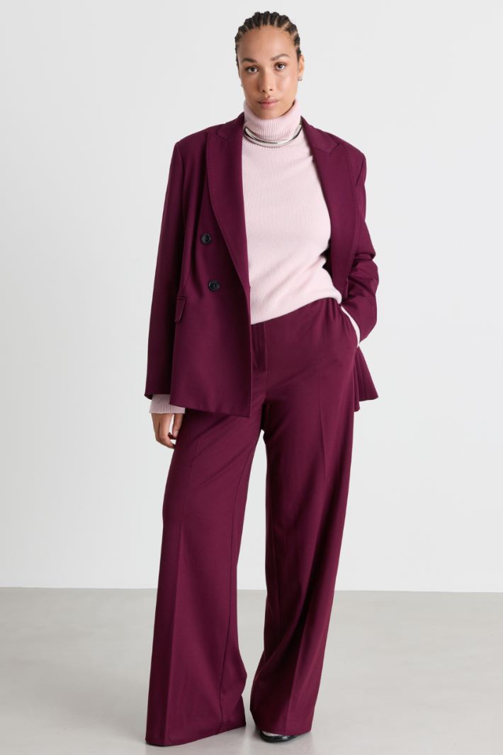 Blazer doppiopetto in jersey - BORDEAUX - Intrend