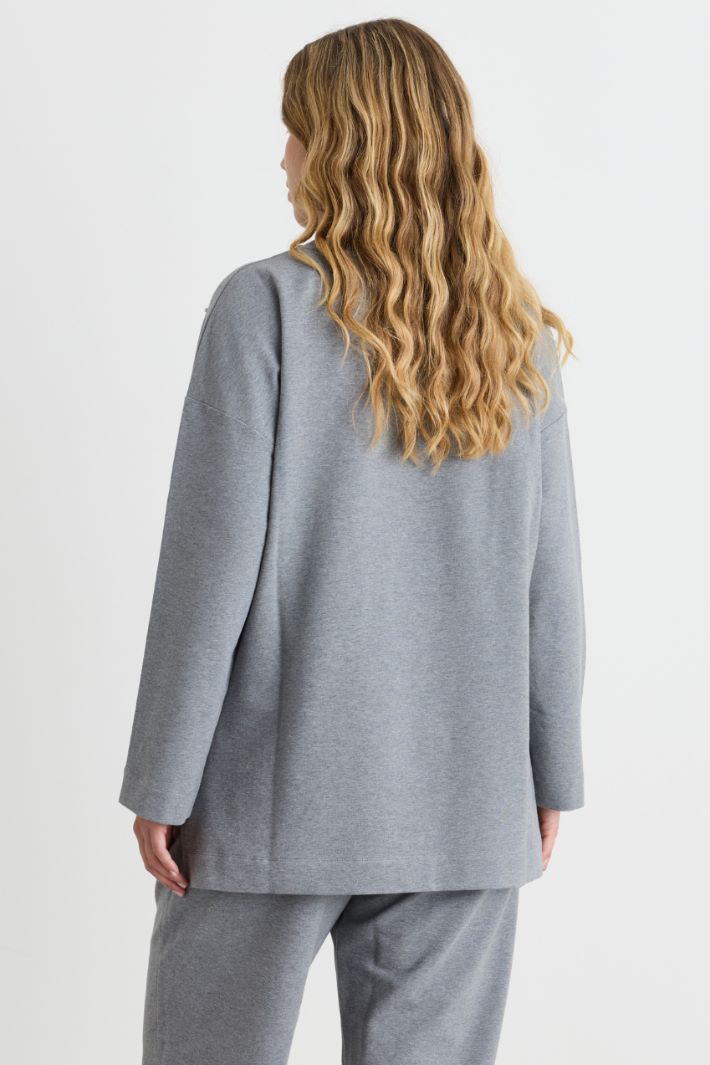Felpa con strass - GRIGIO - Intrend - 4