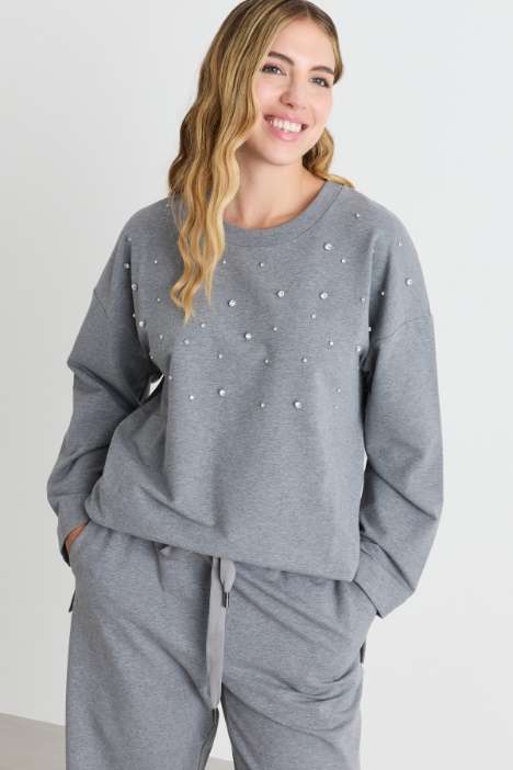 Felpa con strass - Intrend