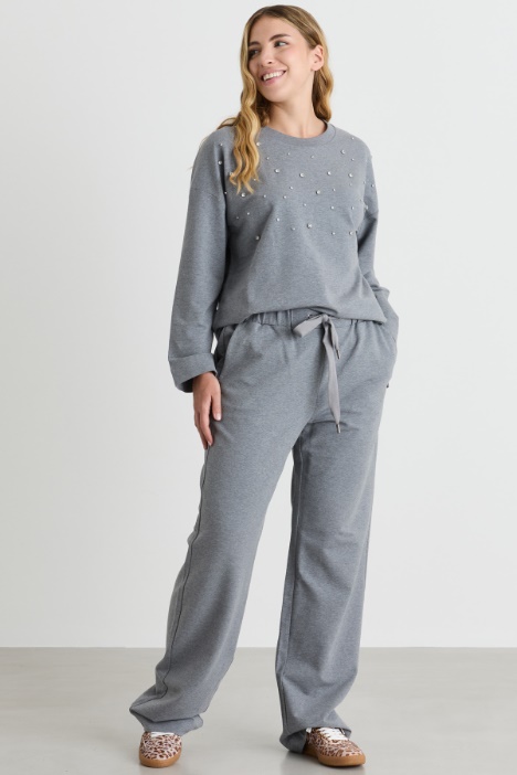 Sweatshirt mit Strass - Intrend