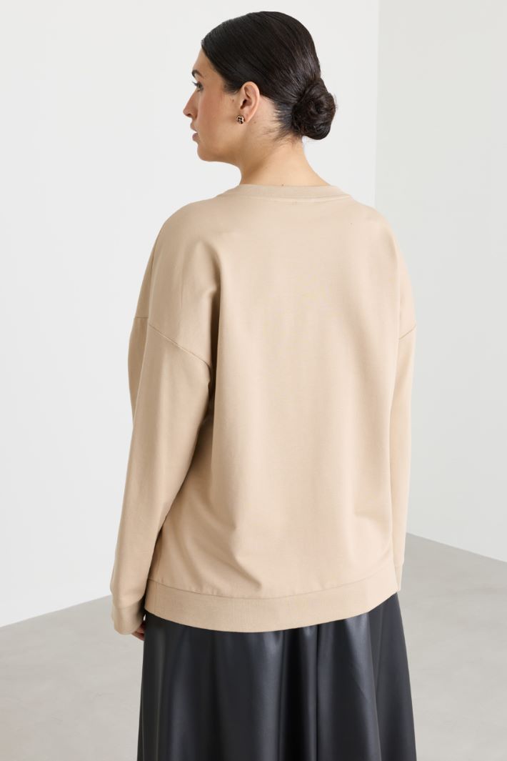 Felpa con stampa - BEIGE - Intrend - 4