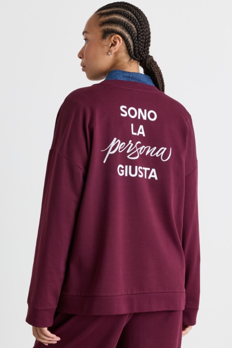 Felpa in cotone con stampa