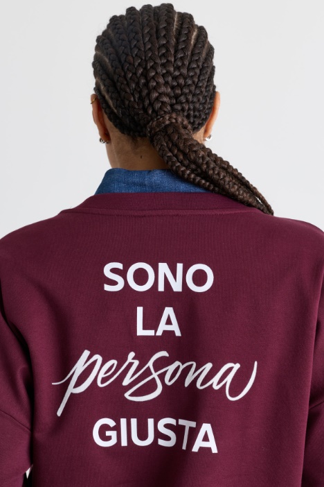 Felpa in cotone con stampa