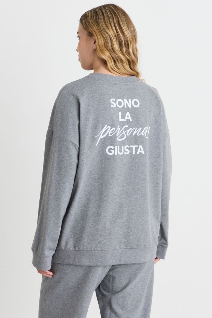 Felpa con stampa - GRIGIO - Intrend - 4