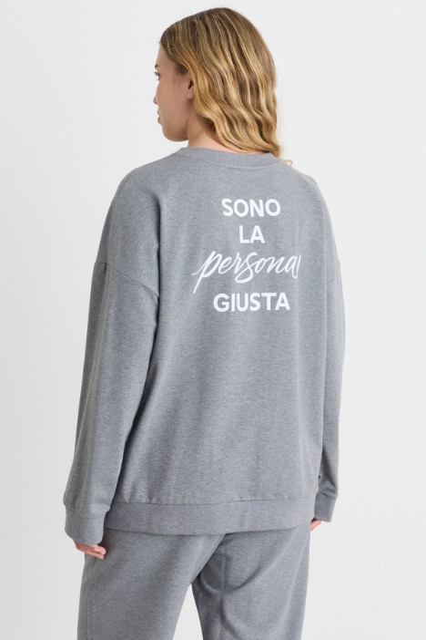 Felpa in cotone con stampa