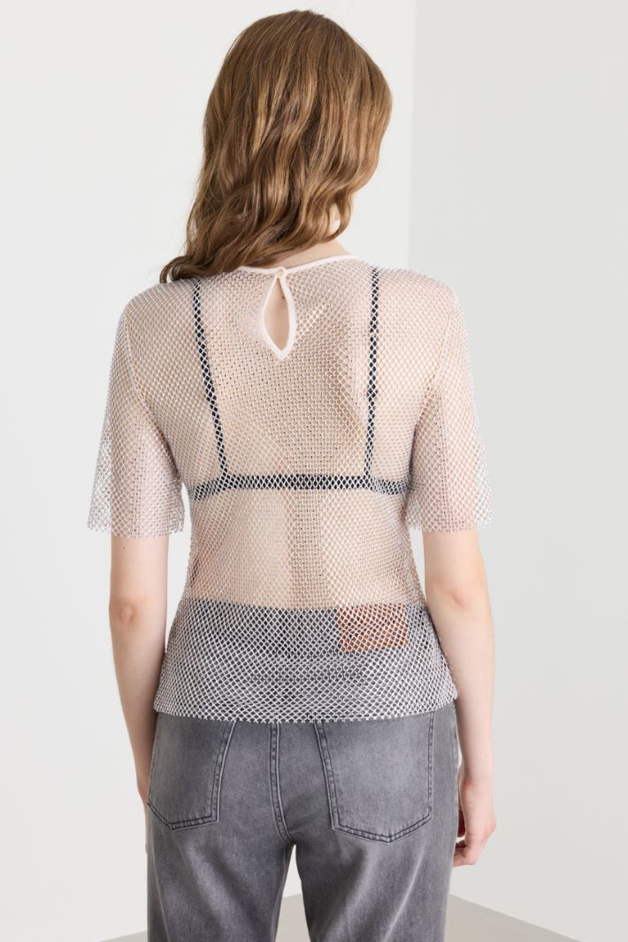 Top in rete con strass - BIANCO - Intrend - 4