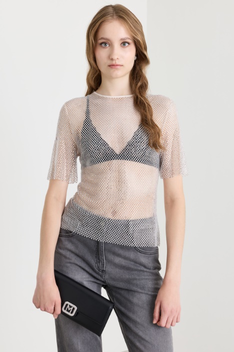 Top in rete con strass - Intrend
