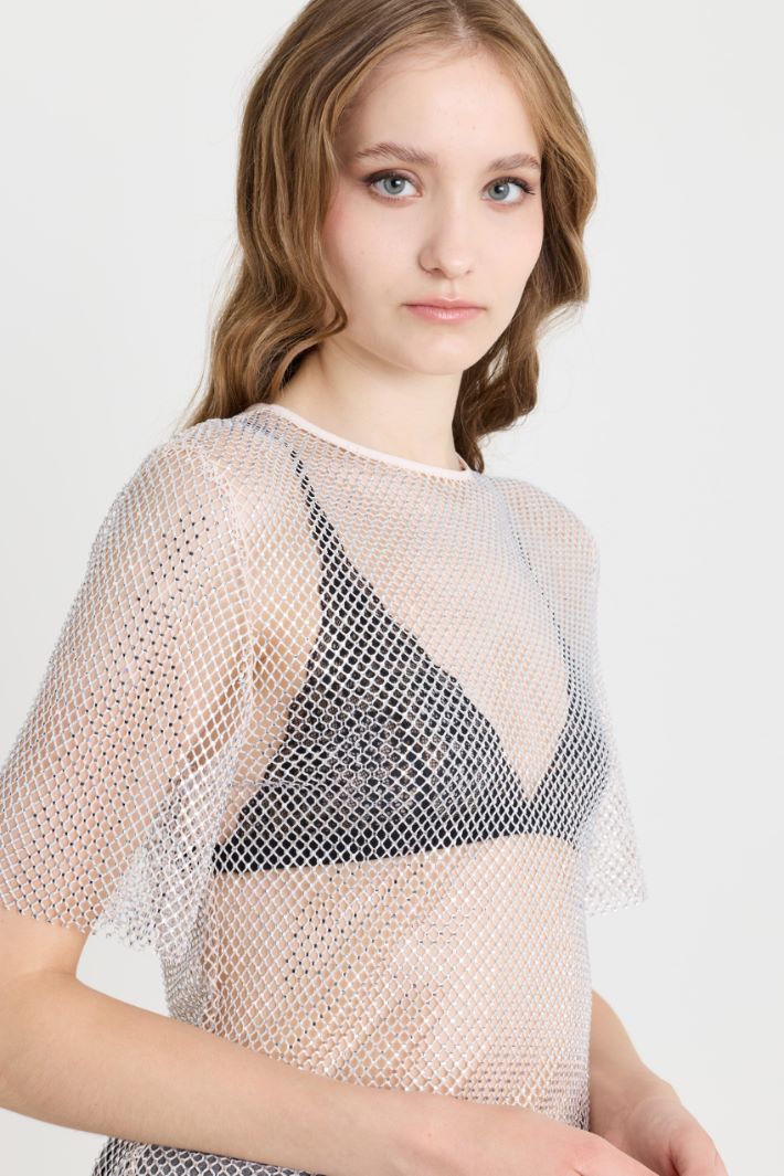 Top in rete con strass - BIANCO - Intrend - 3